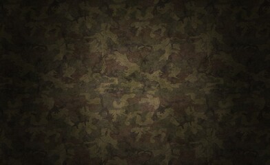 Illustration of a dark camouflage background with effects