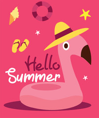 Hello summer vector illustration. Colorful vector designs for summer