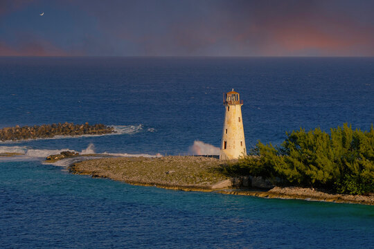 Lighthouse in Nassau at Dusk