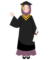 graduation cartoon character illustration 