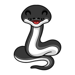 Cute happy albertisi snake cartoon