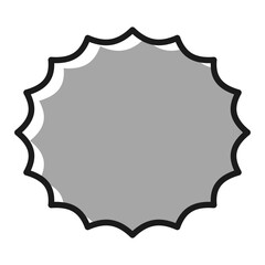 トゲトゲした吹き出し（白黒）