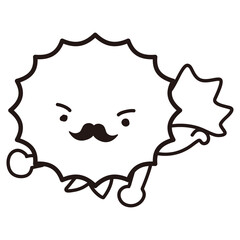 男性ホルモンなどイメージ　髭の生えたトゲトゲのキャラクター