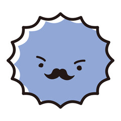 男性ホルモンなどイメージ　髭の生えたトゲトゲのキャラクター