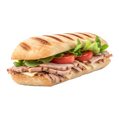 grilled panini sandwich isolated on transparent background