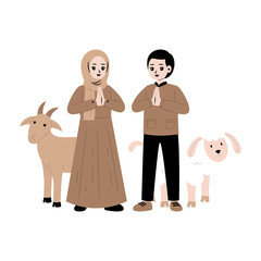 eid al adha cartoon illustration 