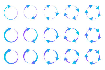 Circular arrows. Round shape. Vector illustration.