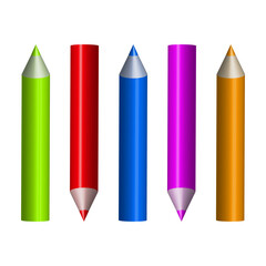 3d pencils, great design for any purposes. Simple pencil drawing. Vector illustration.