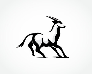 scarred oryx art logo design template illustration inspiration