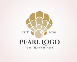 abstract exclusively gold pearl logo icon symbol design template illustration