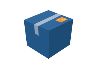 Paper box in perspective view. Simple flat illustration