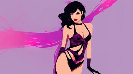 Obraz na płótnie Canvas girl in a pink lingerie beautiful woman body sensuality vector generative ai
