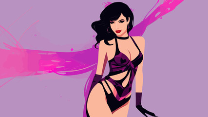 girl in a pink lingerie beautiful woman body sensuality vector
