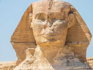 The Sphinx  at Giza, on the west bank of the Nile , Egypt.