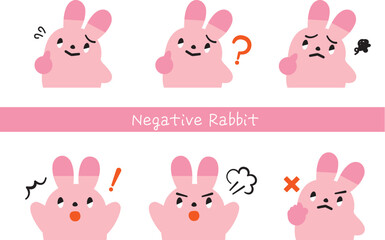 ネガティブなウサギ上半身セット