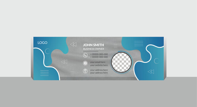 Vector and modern email signature for corporate company.