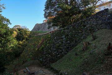日本の国宝の彦根城の石垣