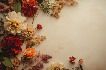 Obraz na płótnie Canvas mockup of beautiful flowers created with Generative AI technology