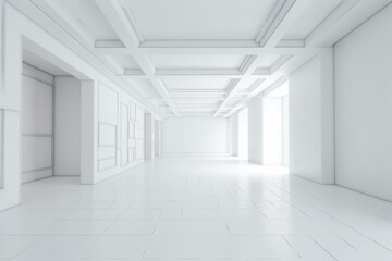 Obraz na płótnie Canvas minimalist white empty room GENERATIVE AI