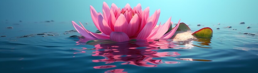 water lily flower in water, banner