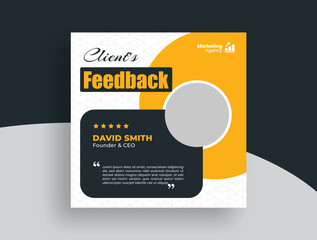 Testimonials of clients and customer feedback suitable for covers, web banners, and social media post templates with color variations