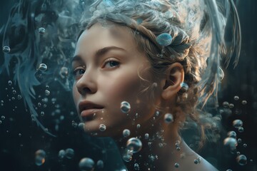 portrait of a woman underwater