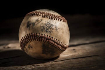 old dirty baseball ball