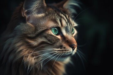 portrait of a cat with blue eyes