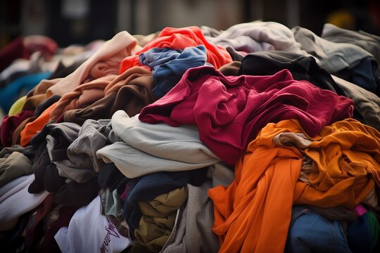old clothes for donation, recycling and upcycling clothing, ecology problem