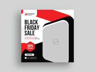 Black Friday fashion sale and modern promotion web banner or social media post design template 