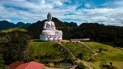 Morro da Vargem Zen Monastery - entrance and buddha monument - located in the city of Ibiraçu