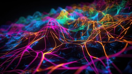 Abstract Mix Hologram and neon, vibrant metallic colors background. generative ai