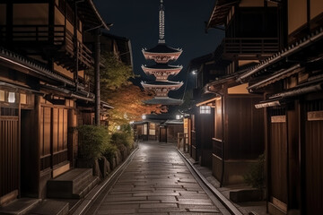 Naklejka na ściany i meble japanese temple in spring Generative AI, Generativ, KI, 