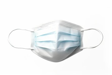 White isolated face mask, overhead shot with clipping path. Photo generative AI