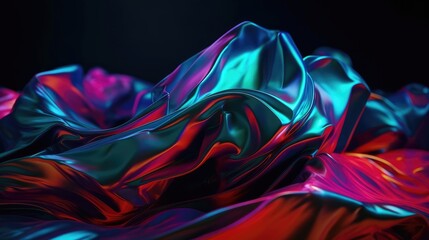 Obraz na płótnie Canvas Abstract Mix Hologram and neon, vibrant metallic colors background. generative ai