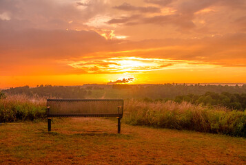 bench at sunset