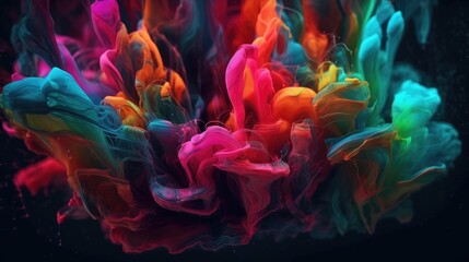 Abstract Mix Hologram and neon, vibrant metallic colors background. generative ai