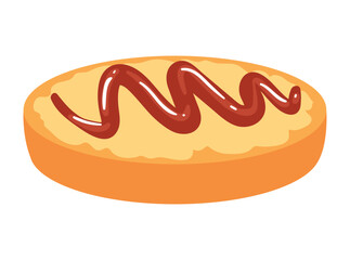 burger bread with ketchup