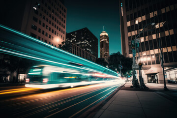 Obraz premium time lapse of traffic at night