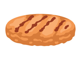Fresh bread loaf symbolizes healthy