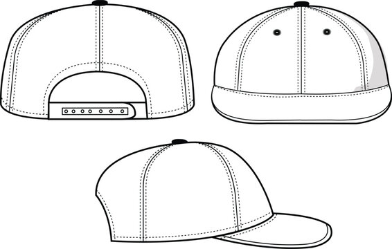 Baseball Cap Design Flat Sketch