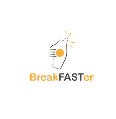 clever logo concept of a quci kbreakfast service.

Logo shows an egg and snap of the fingers, depicitng the concept of faster breakfast service