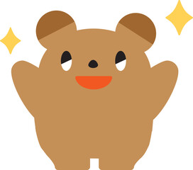 ポジティブなクマ_バンザイ_キラキラ