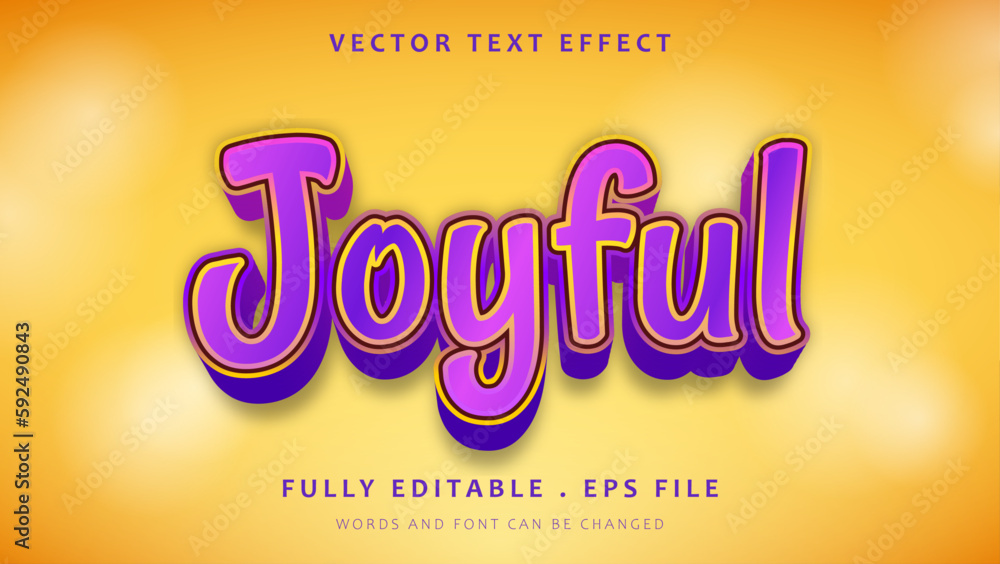 Fototapete 3d modern gradient joyful editable text effect design template
