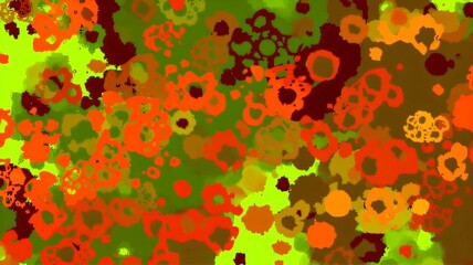 orange, red, burgundy, green, yellow, chartreuse abstract design (generative ai)