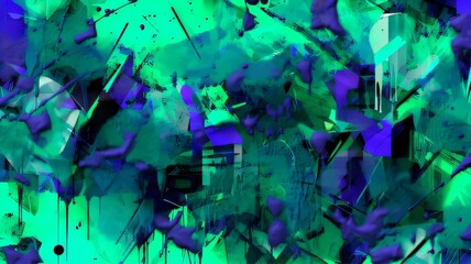 blue, green, and black abstract background (generative ai) 