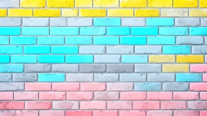 white and pastel brick wall banner background (generative ai)