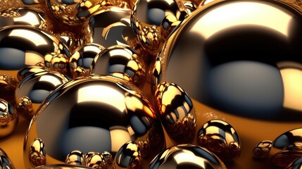 Abstract ball sphere gold vibrant metallic colors background. generative ai