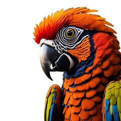 Fototapeta premium portrait of parrot, transparent, PNG, no background. Generative AI
