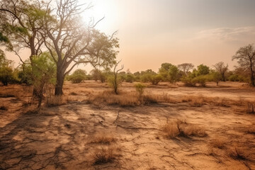 dry soil in the desert created with Generative AI technology